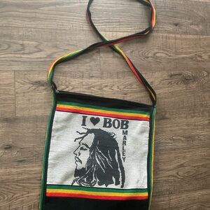 Bob Marley rasta crossbody with zipper